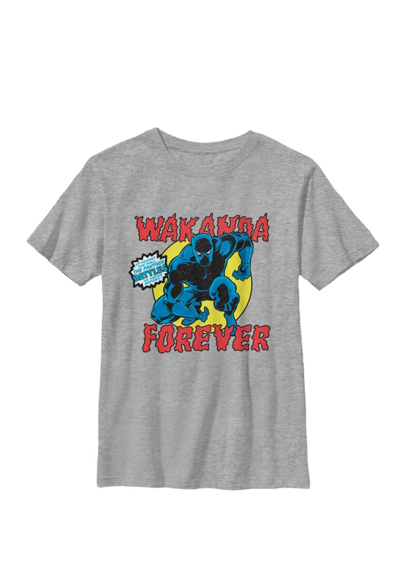 Boys 8-20  Black Panther Vintage Battle Pose Graphic T-Shirt
