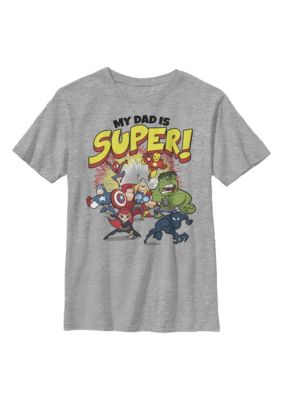 Marvel Kids My Dad Is Super Graphic T-Shirt, XS