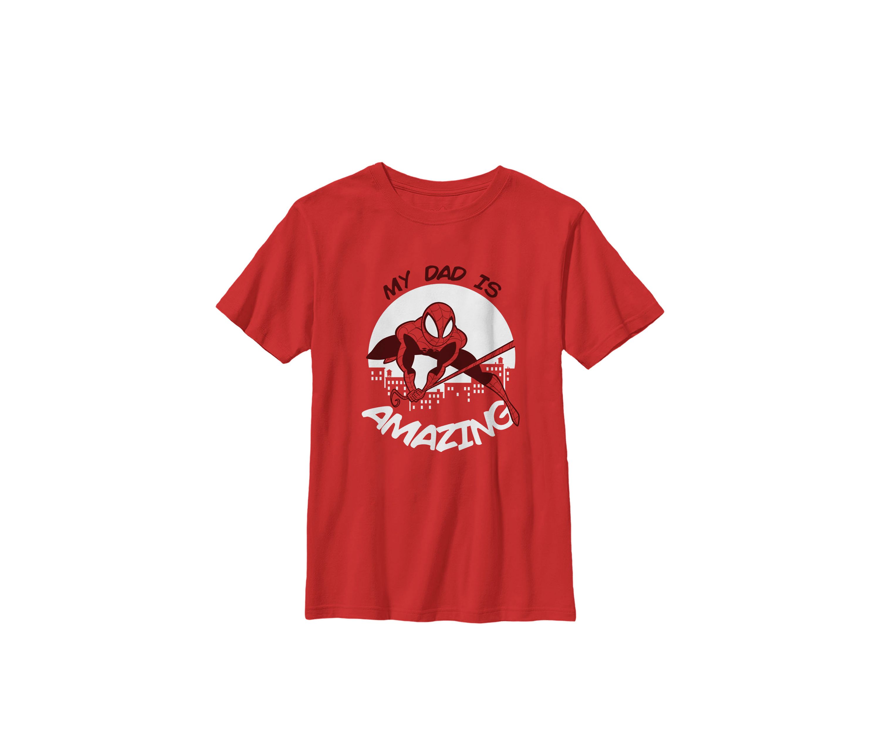 Boys 8-20 Fathers Day My Dad Is Amazing Spider-Man Action Pose Graphic T-Shirt