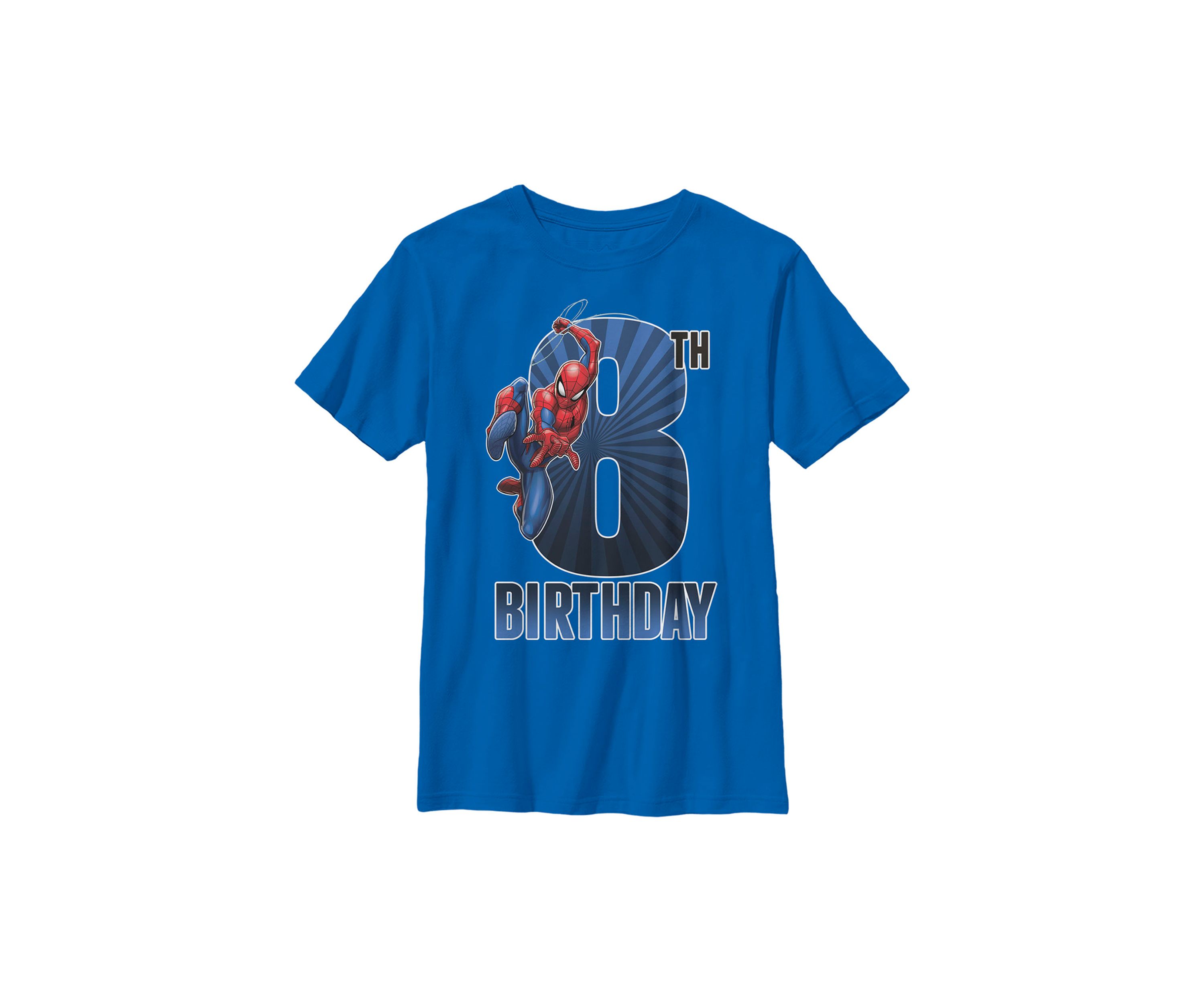 Boys 8-20 Spider-Man Swinging 8th Birthday Graphic T-Shirt