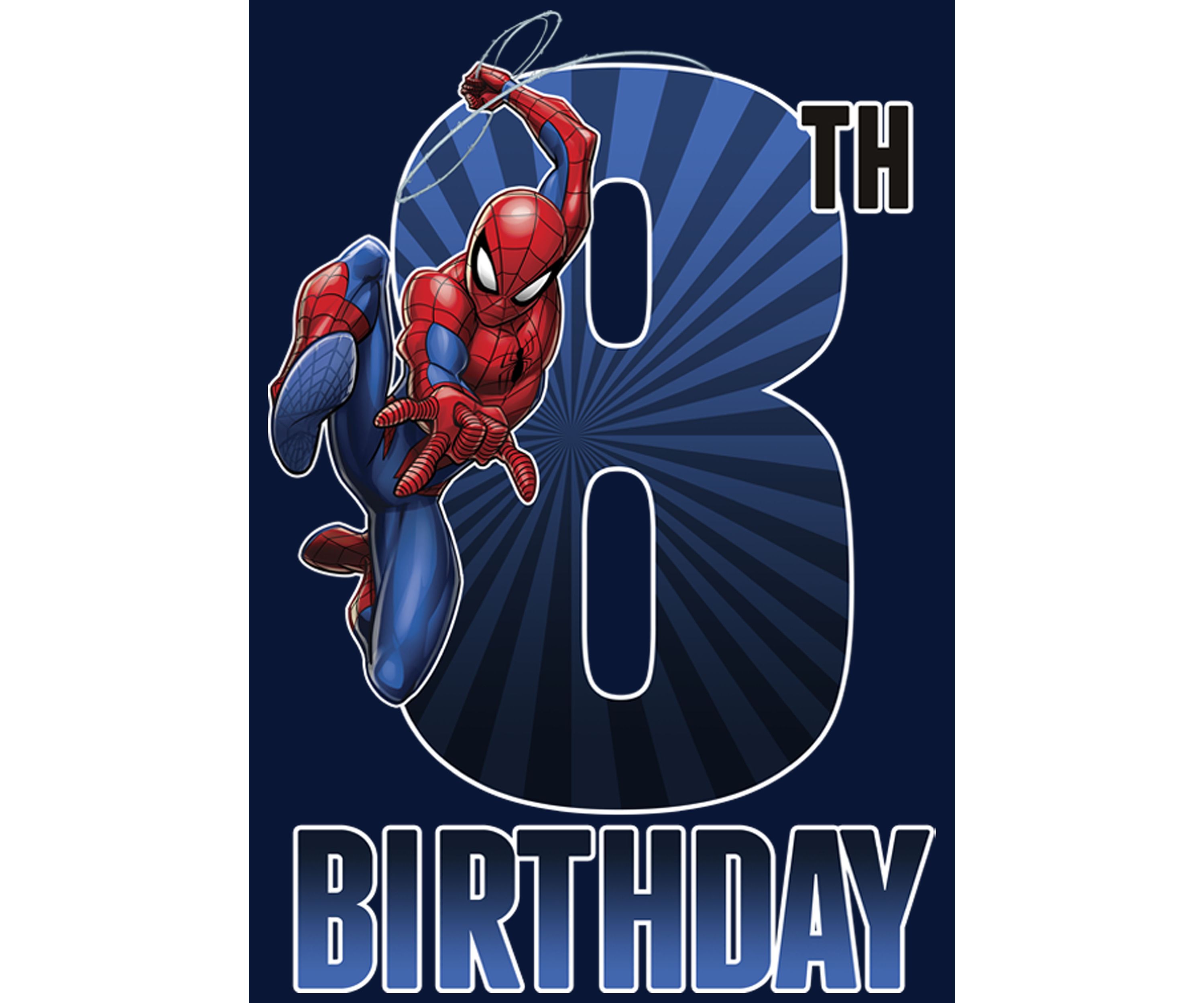 Boys 8-20 Spider-Man Swinging 8th Birthday Graphic T-Shirt