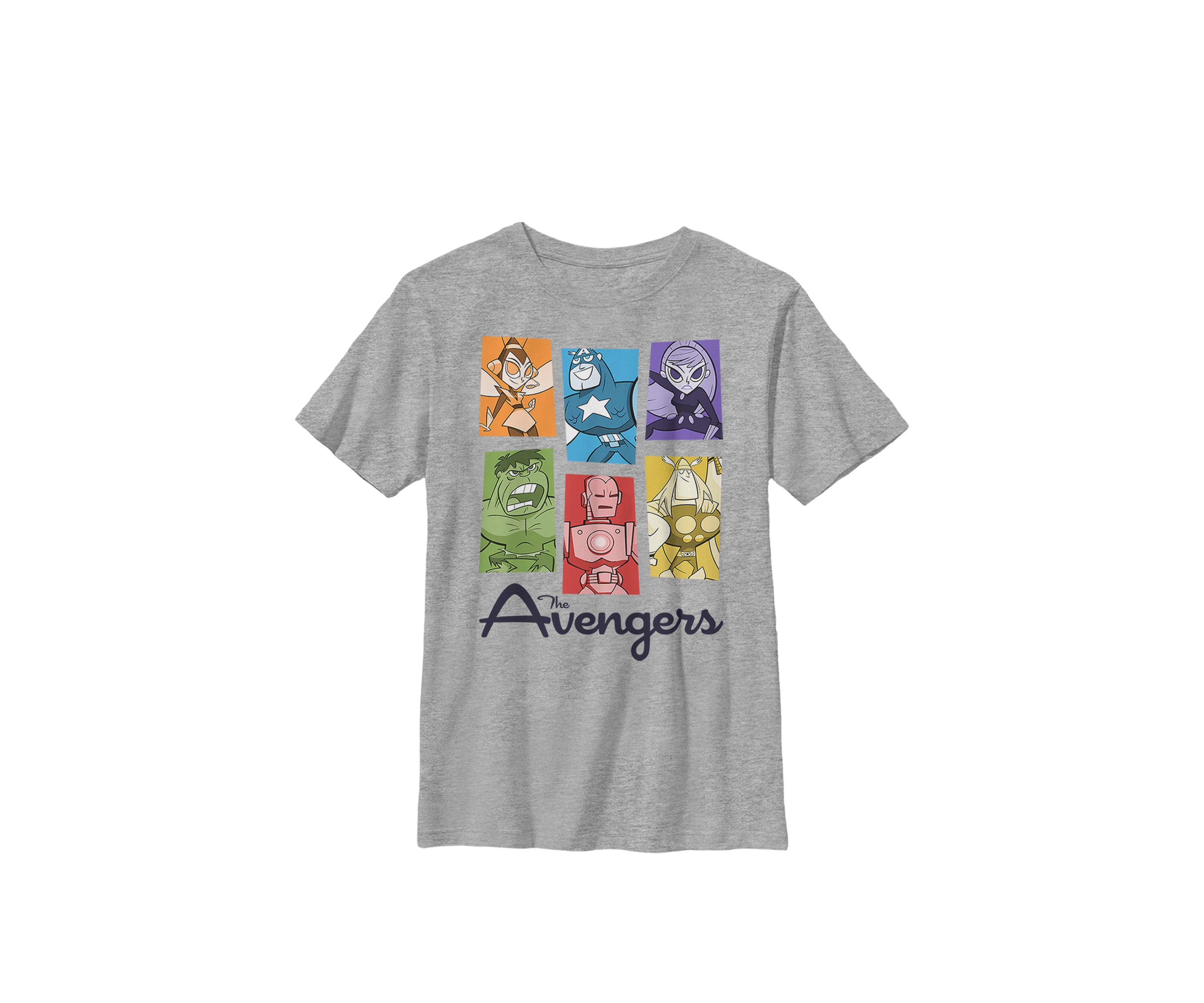 Boys 8-20 The Avengers Retro Pop Colorful Panel Grid Graphic T-Shirt