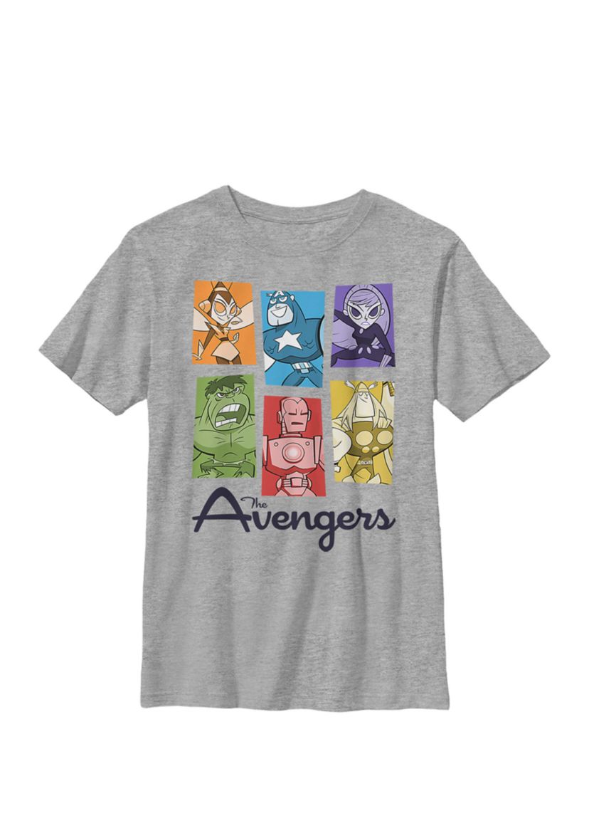 Boys 8-20 The Avengers Retro Pop Colorful Panel Grid Graphic T-Shirt