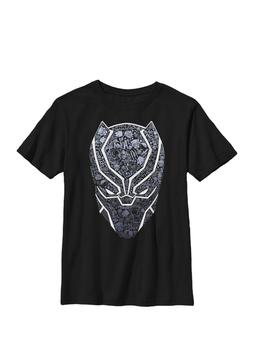 Boys 8-20 Black Panther Mask Build Up Fill Graphic T-Shirt