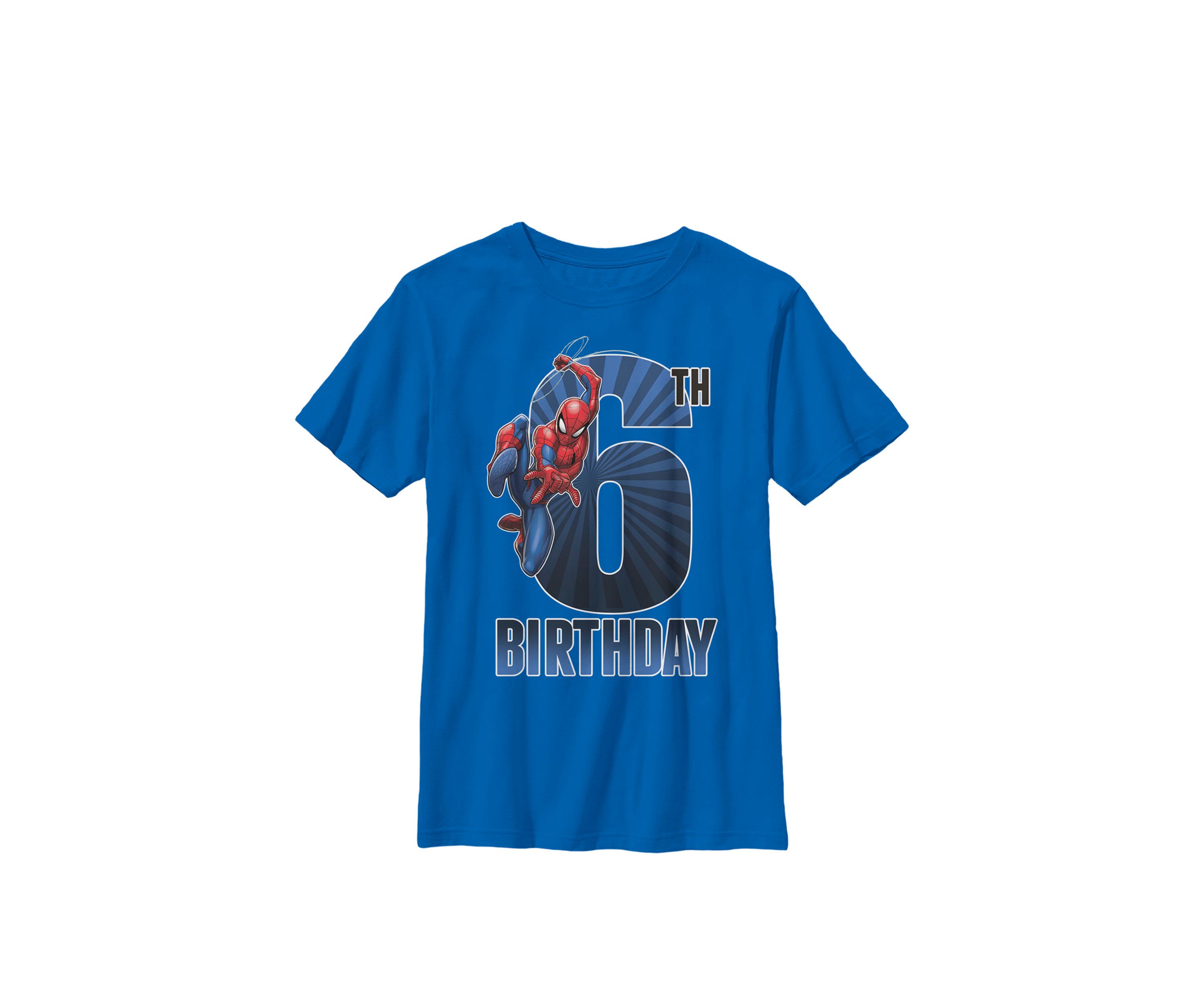 Boys 8-20 Graphic Spider-Man Swinging 6th Birthday  T-Shirt