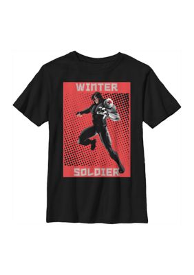 Marvel Boys 4-7 Halftone Soldier Top, Black, XL