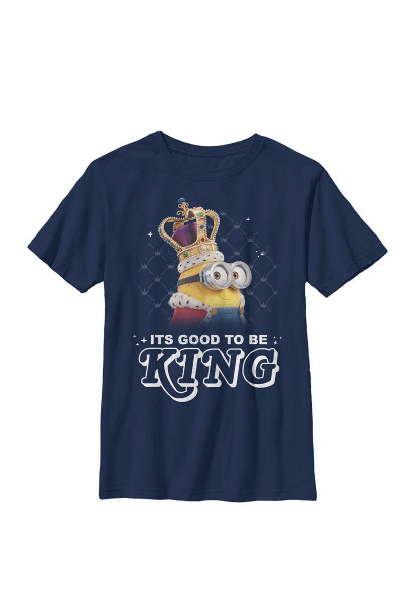 Minions Its Good To Be King Text Crew Tee