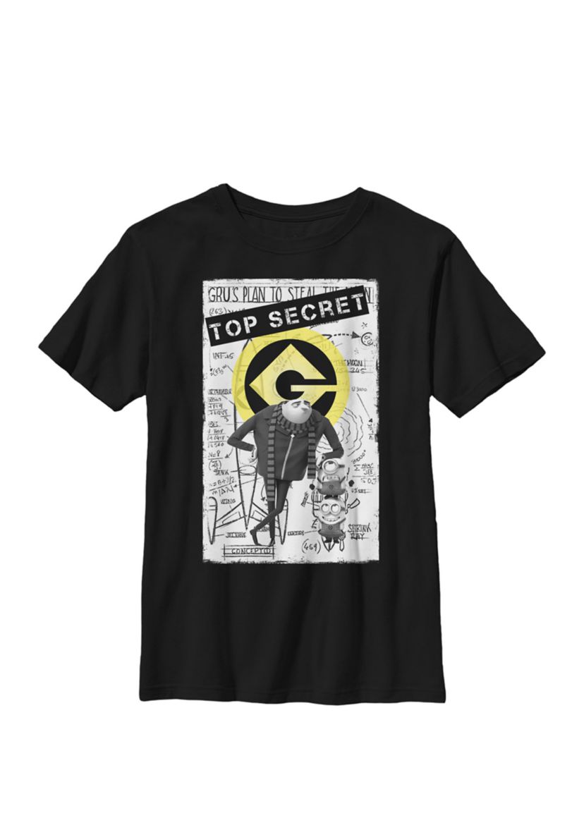  Minions Top Secret Blueprints Crew Graphic T-Shirt