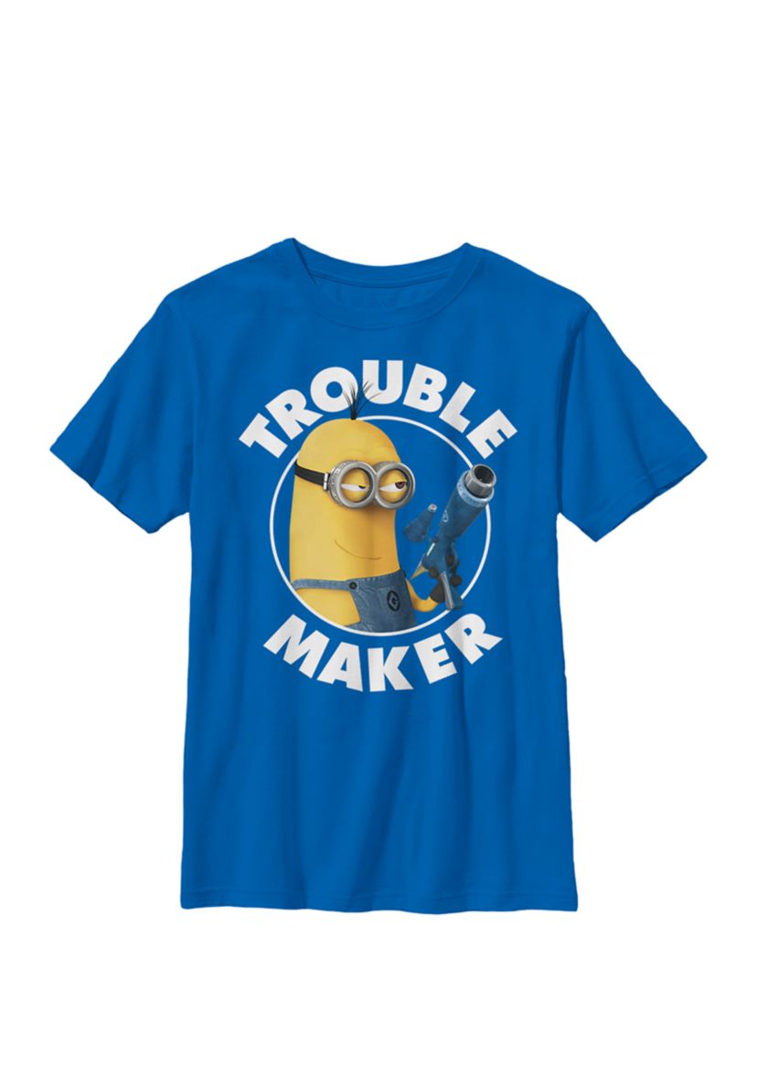 Minions Kevin Trouble Maker Crew Graphic T-Shirt