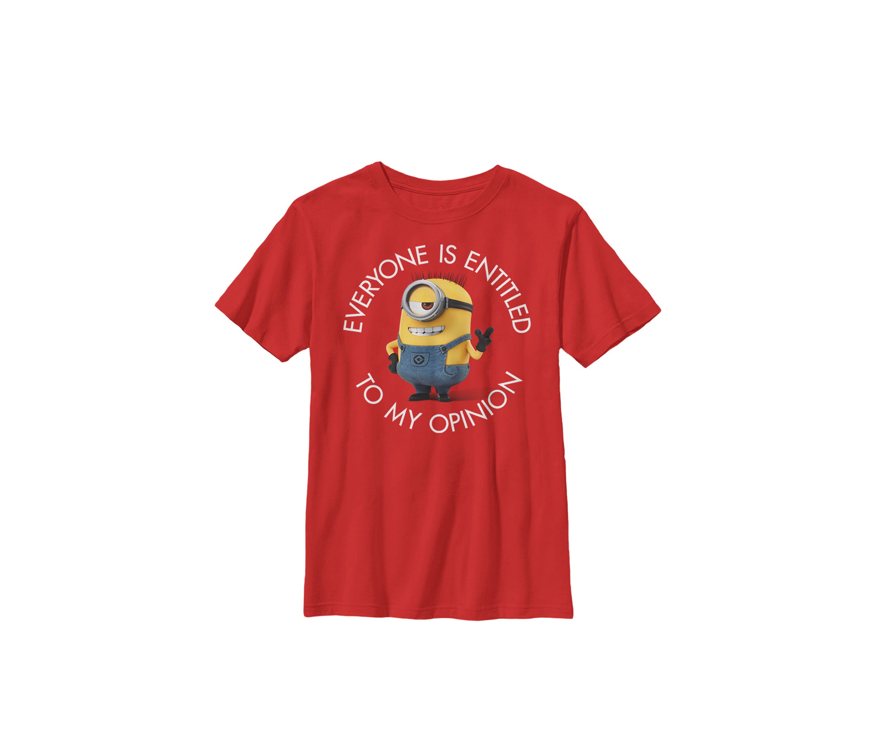  Minions Stuarts Opinion Crew Graphic T-Shirt