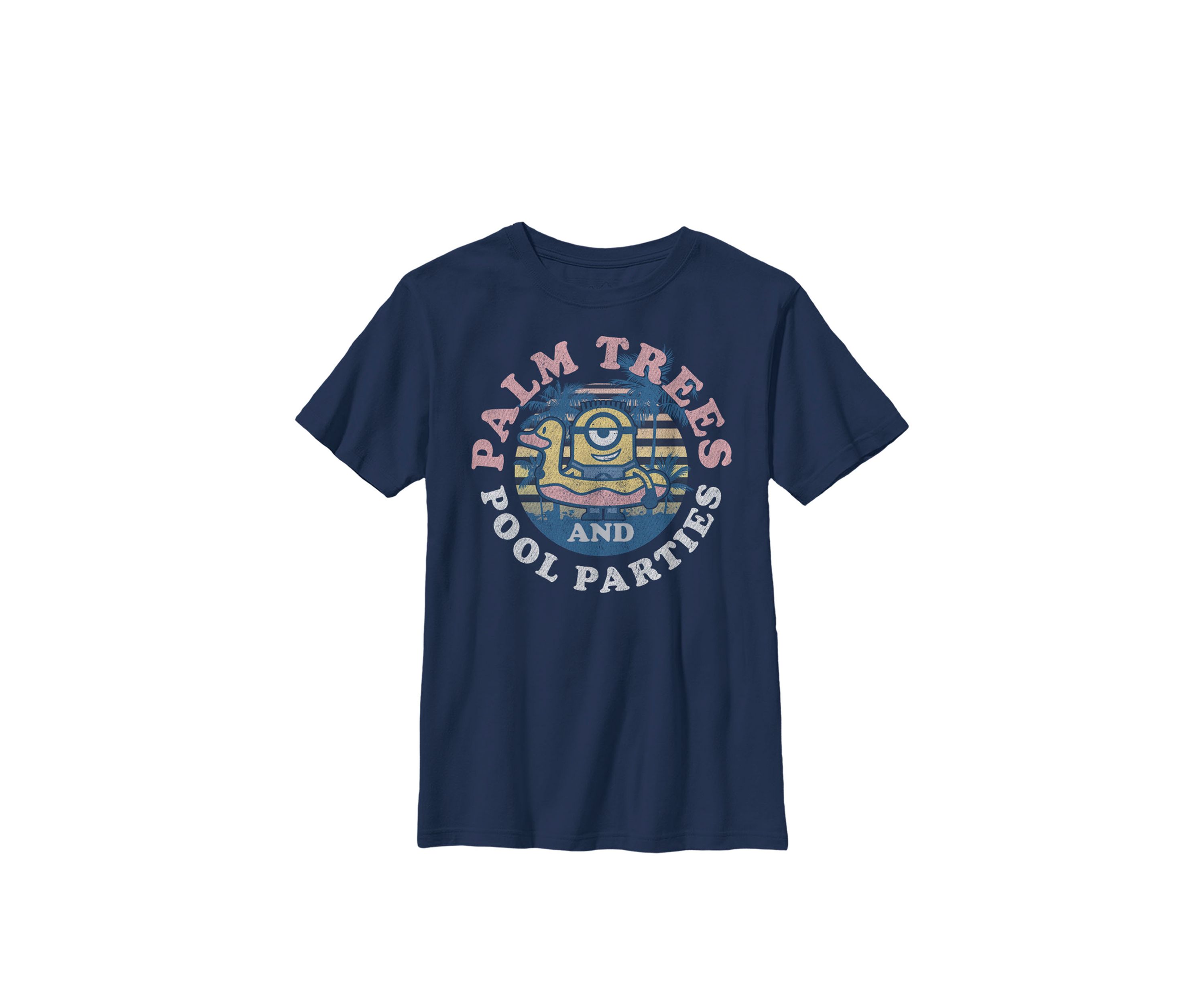 Minions Palm Trees & Parties Crew Graphic T-Shirt