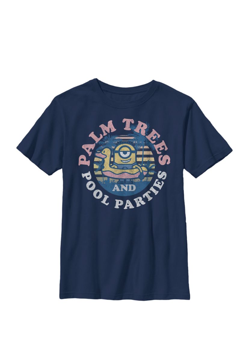 Minions Palm Trees & Parties Crew Graphic T-Shirt