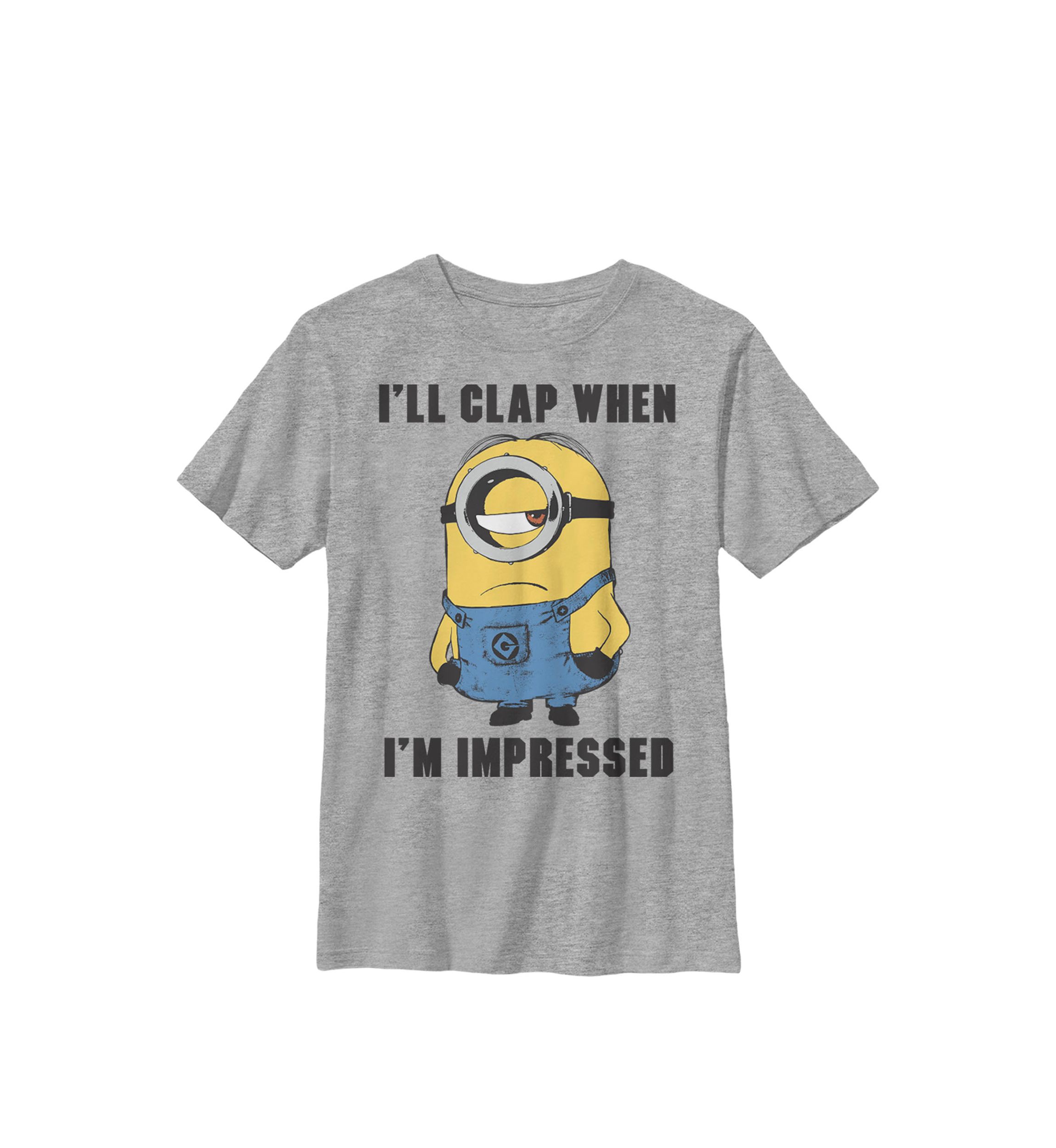  Minions Ill Clap When Im Impressed Portrait Crew Graphic T-Shirt