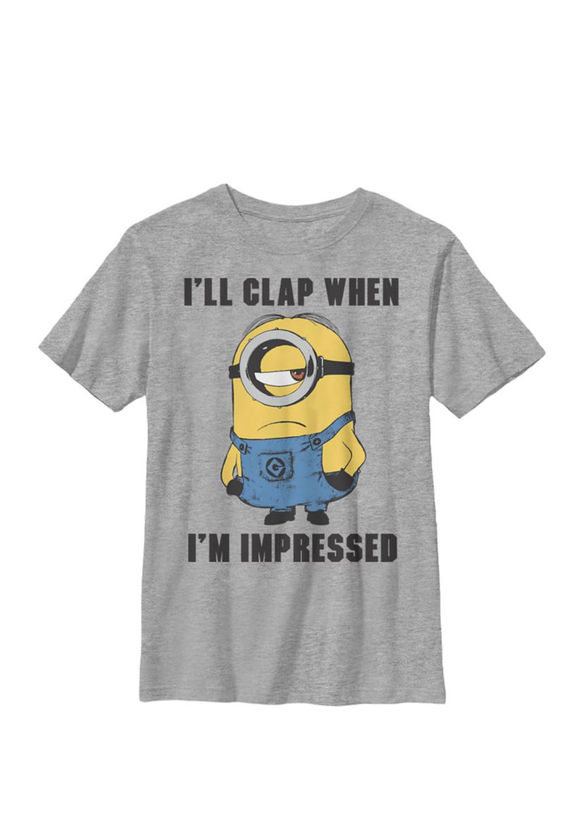  Minions Ill Clap When Im Impressed Portrait Crew Graphic T-Shirt
