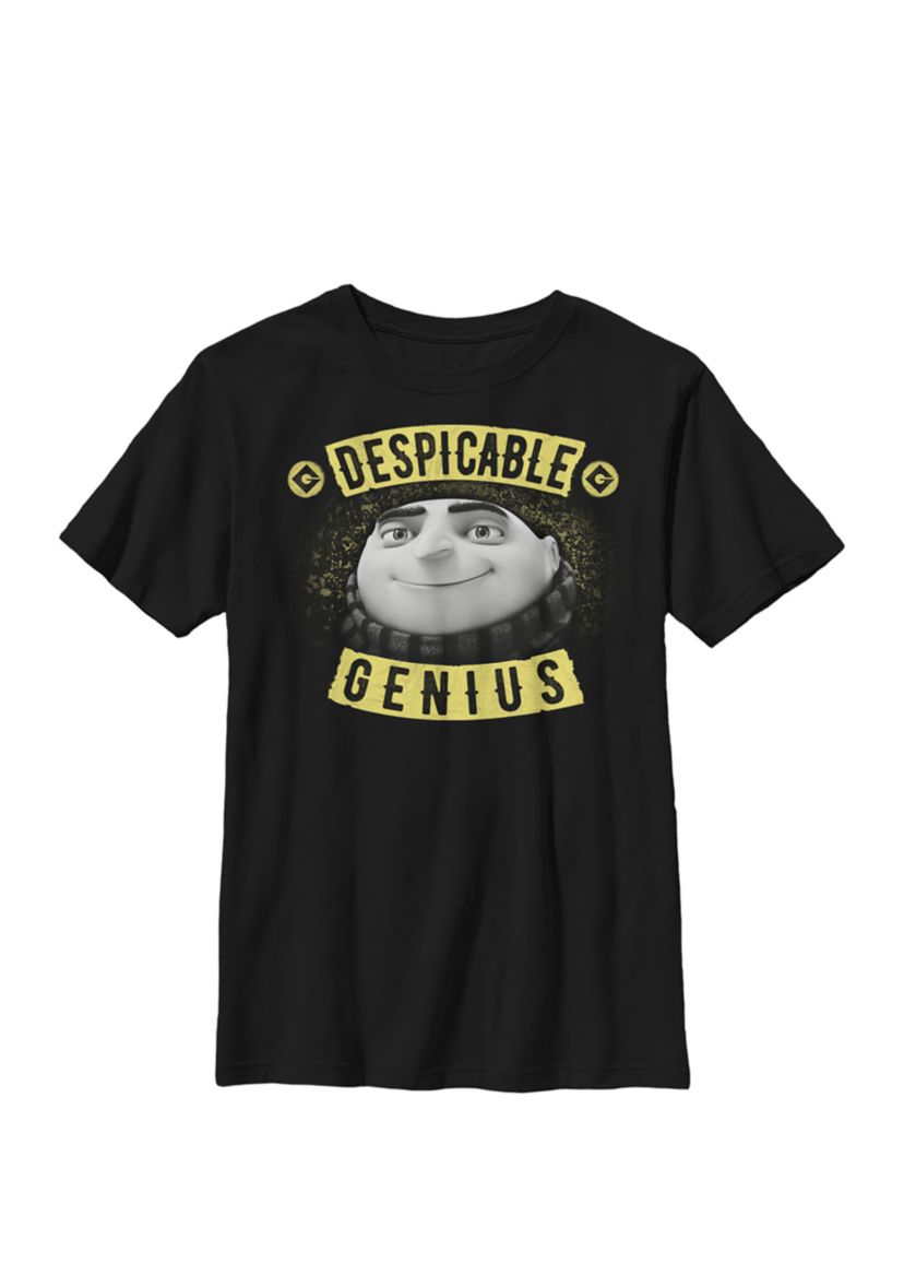  Minions Gru Despicable Genius Crew Graphic T-Shirt