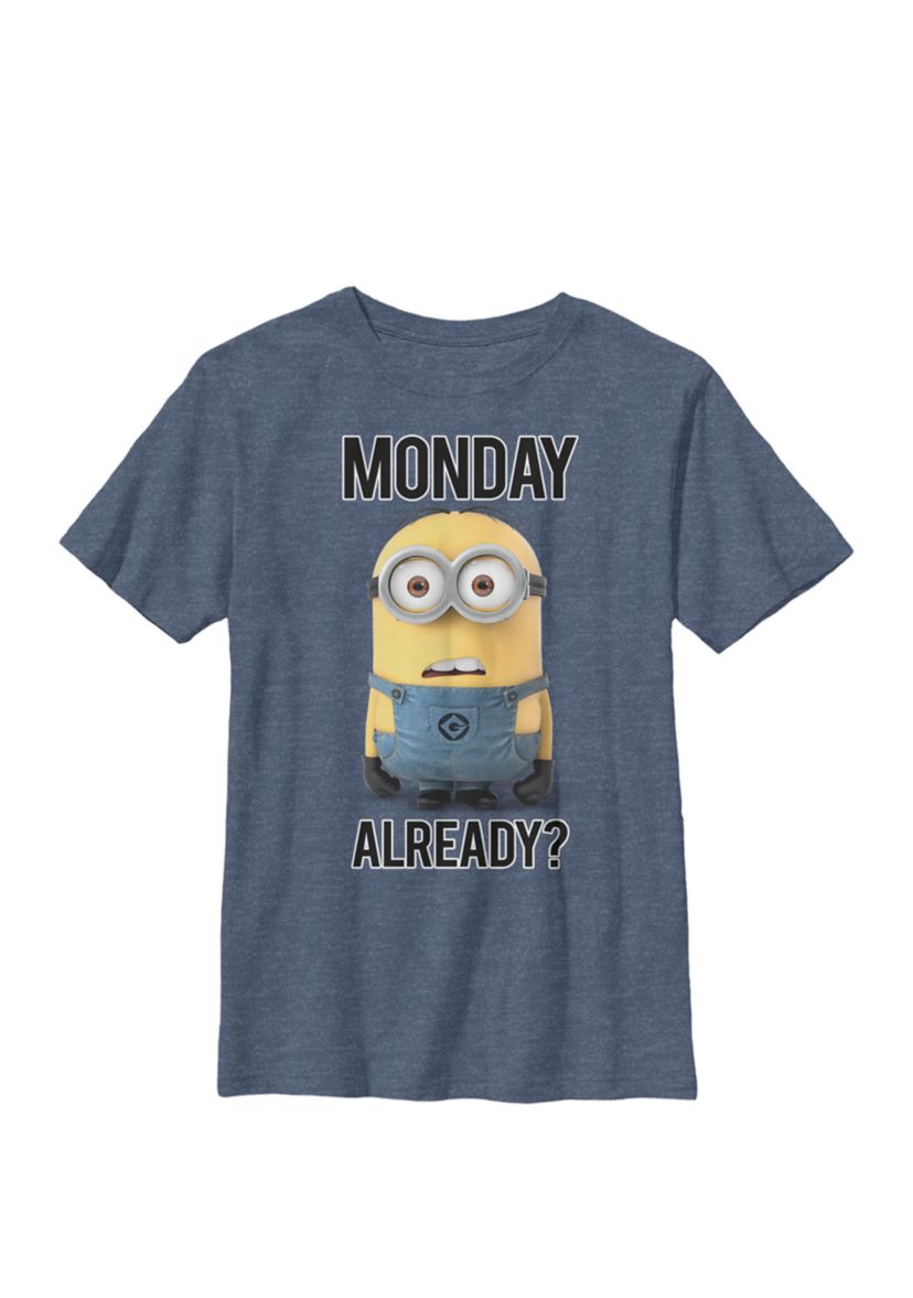  Minions Bob Monday Already Crew Graphic T-Shirt