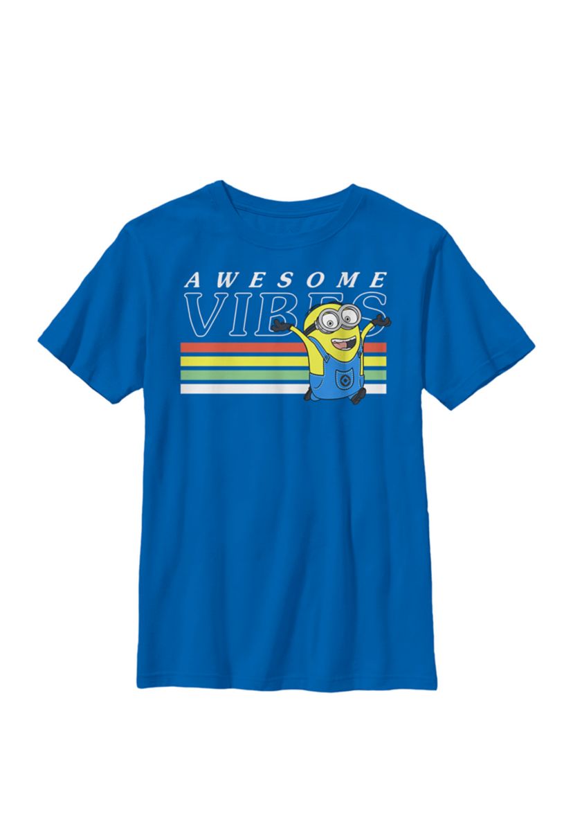  Minions Dave Awesome Vibes Crew Graphic T-Shirt