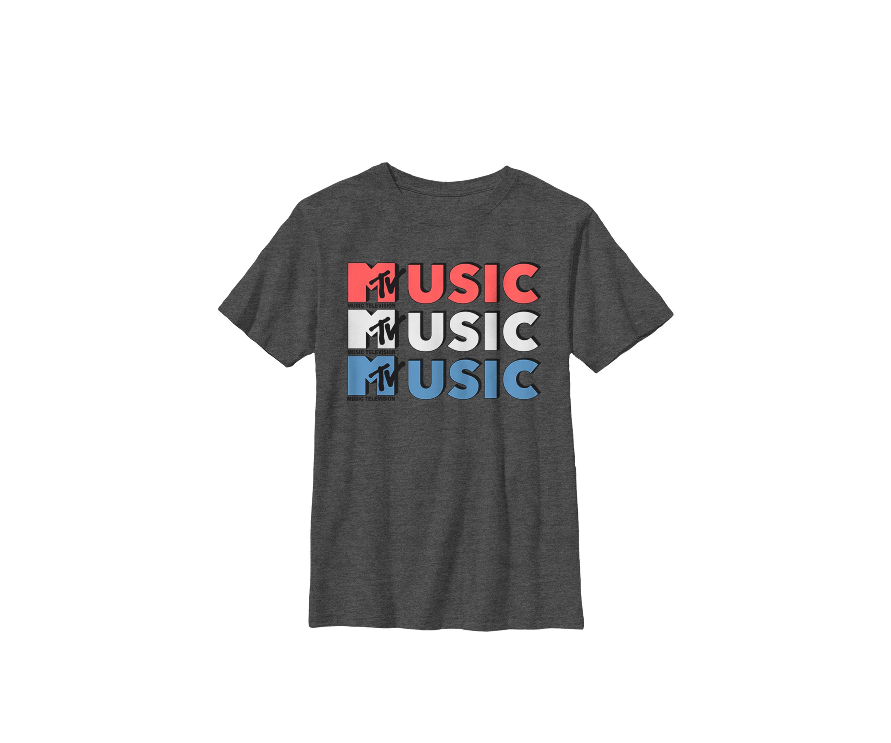 Logo Red White And Blue Music Crew Graphic T-Shirt
