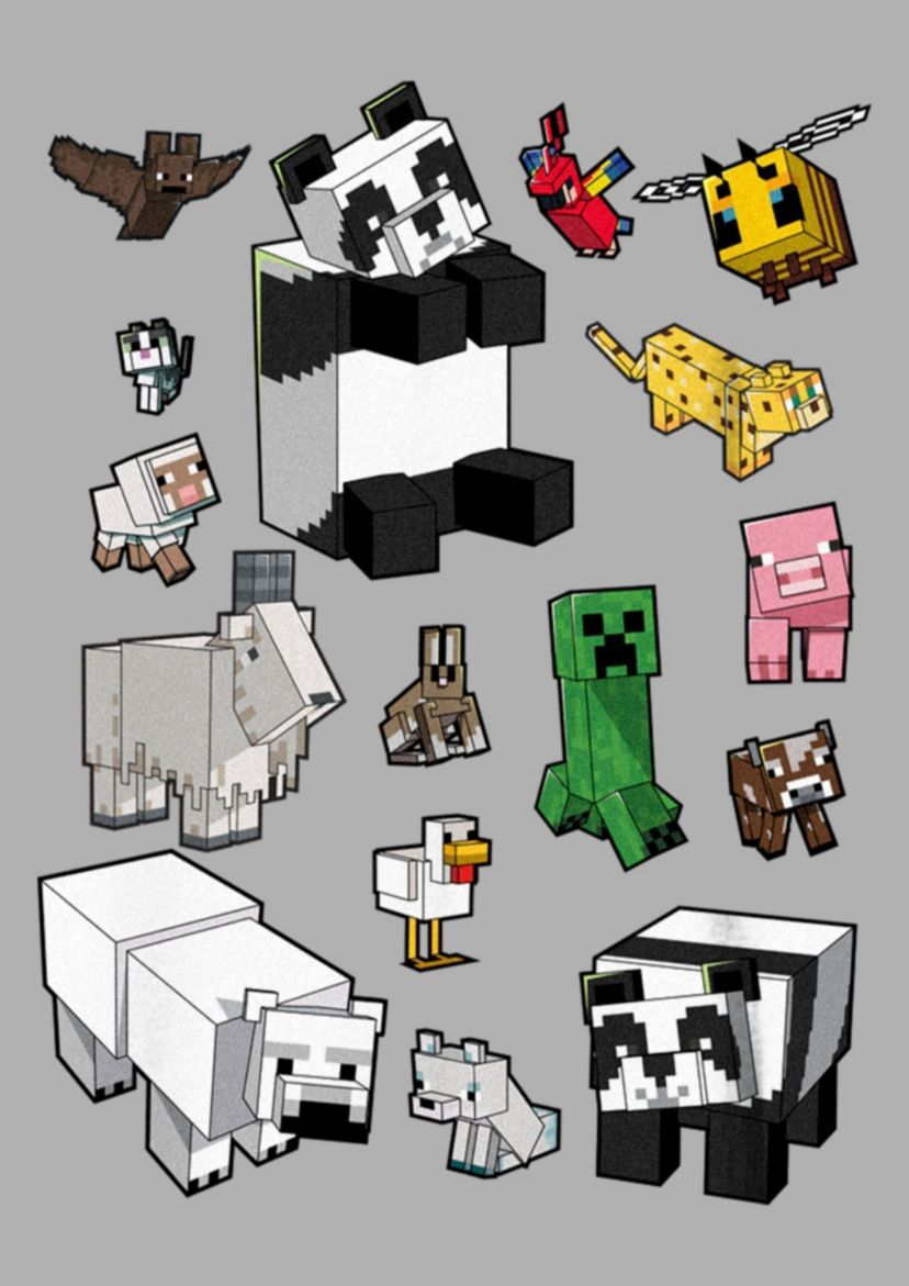 Mncrft Overworld Mobs Graphic T-Shirt