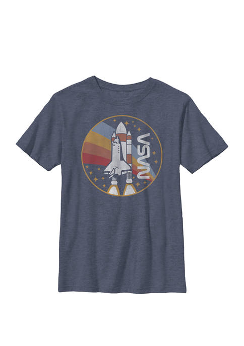 NASA Shuttle Launch Rainbow Crew Graphic T-Shirt
