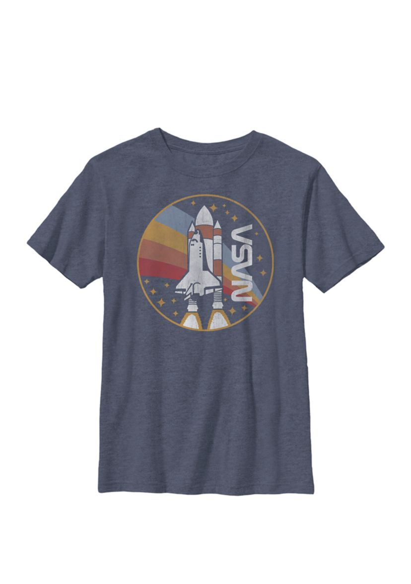 Shuttle Launch Rainbow Crew Graphic T-Shirt