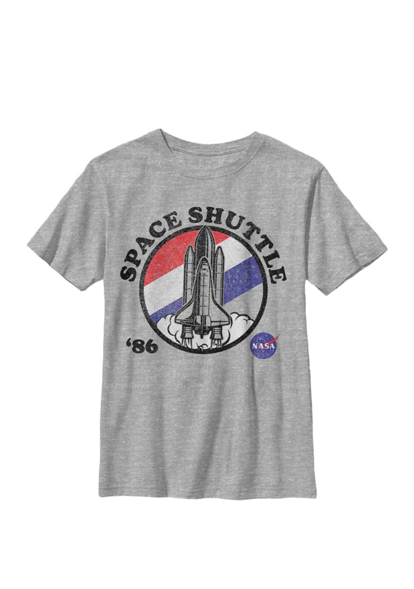 Space Camp Red White Blue 86 Badge Crew Graphic T-Shirt