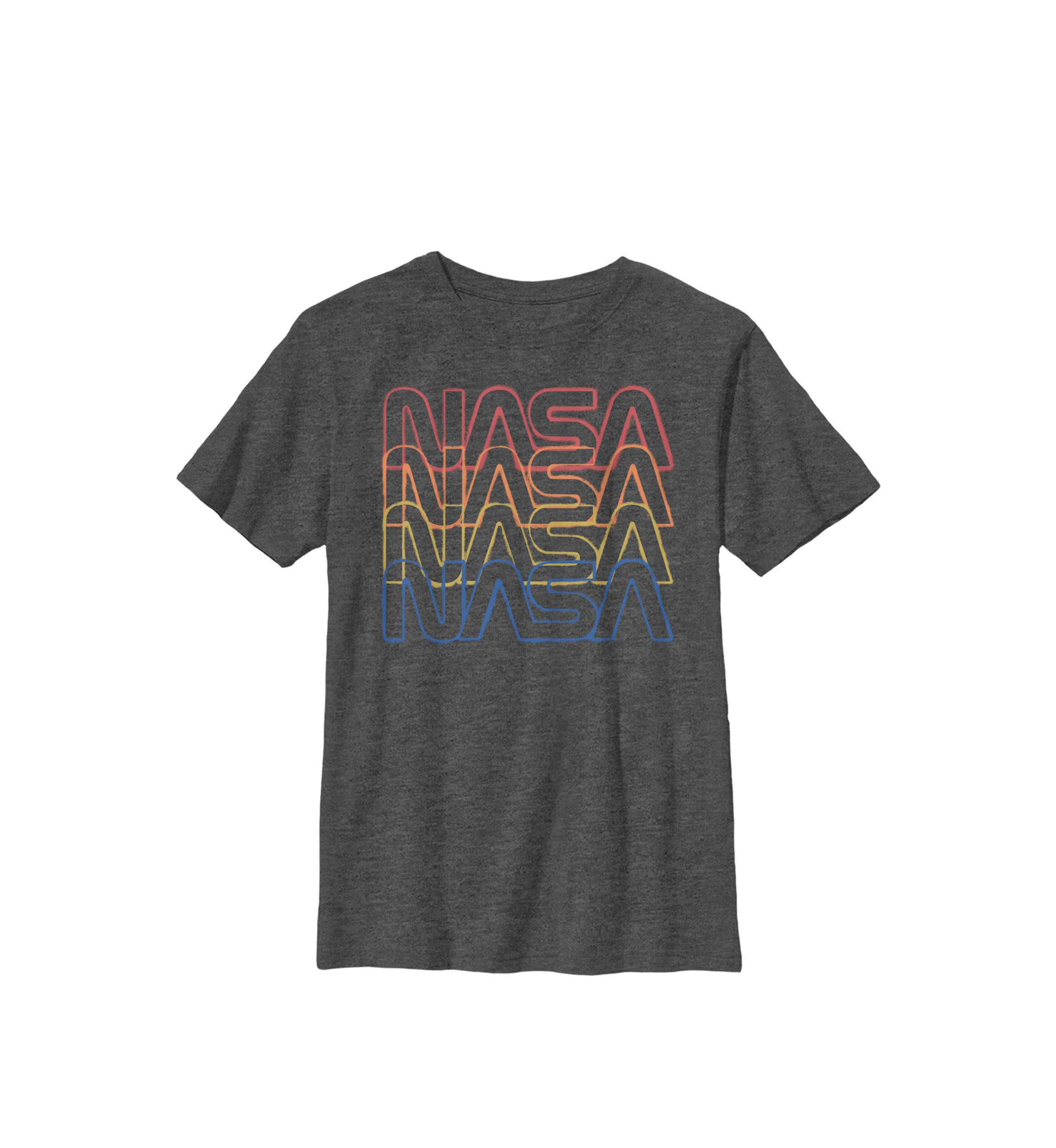 Repeating Rainbow Logo Stars Retro Vintage Crew Graphic T-Shirt