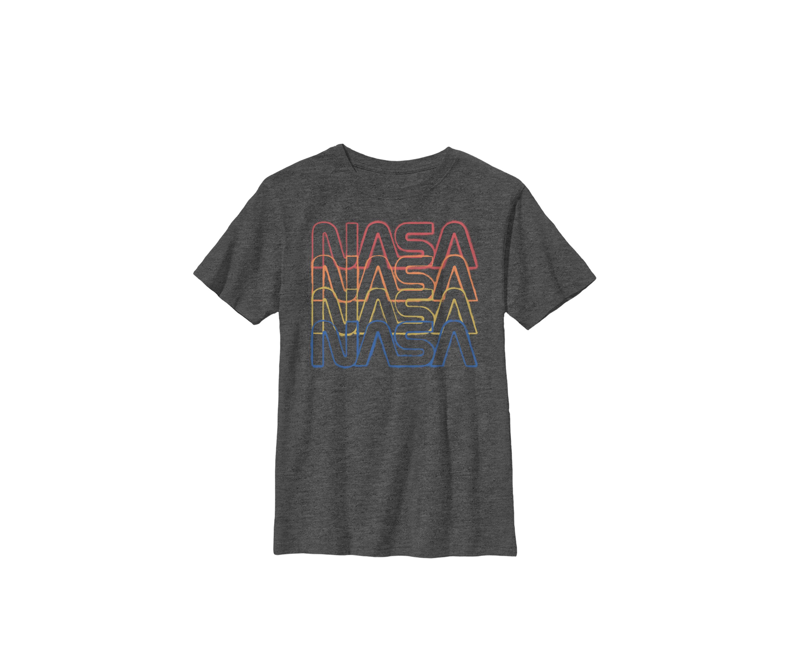 Repeating Rainbow Logo Stars Retro Vintage Crew Graphic T-Shirt