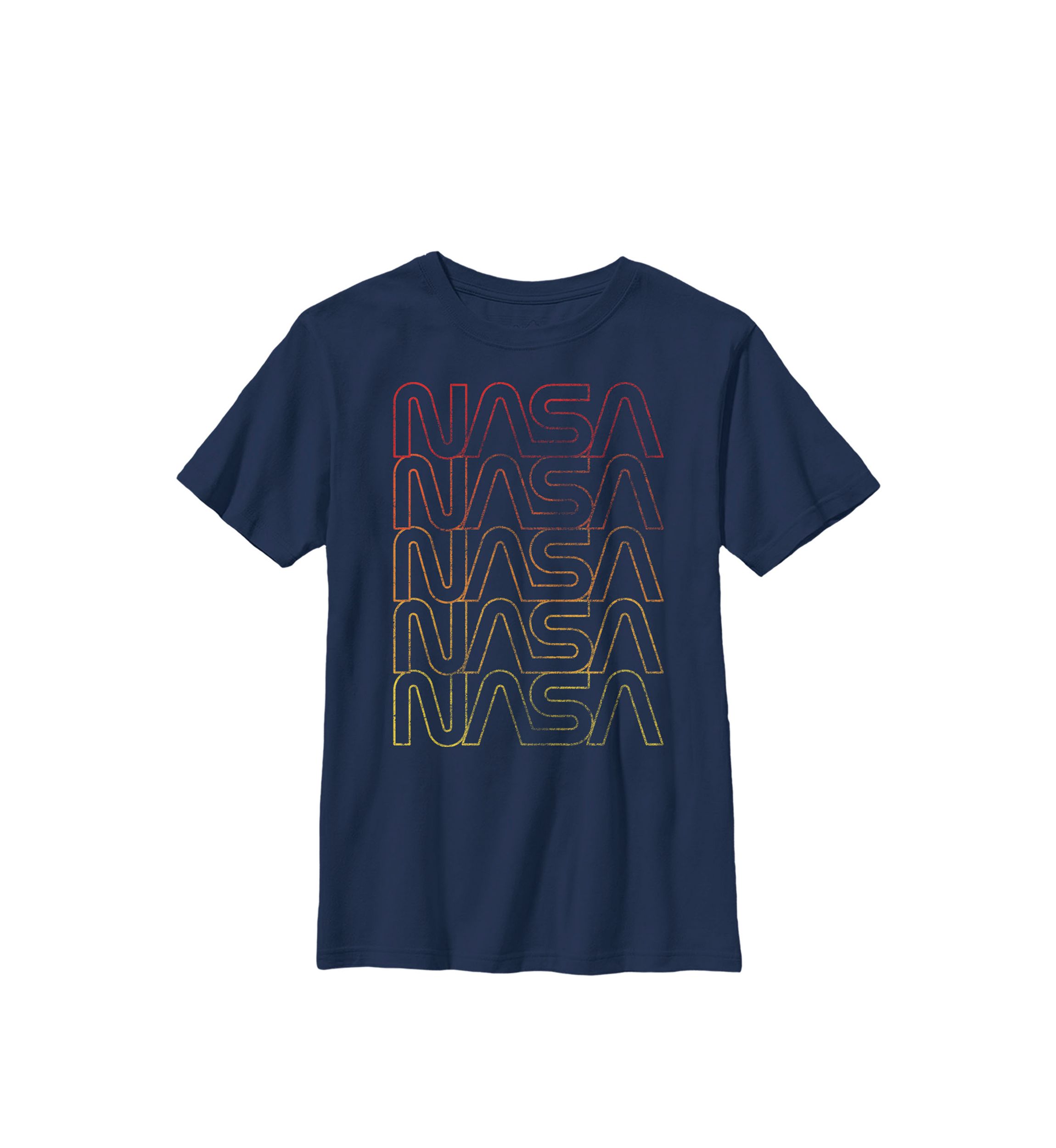 Logo Gradient Fade Red Yellow Crew Graphic T-Shirt