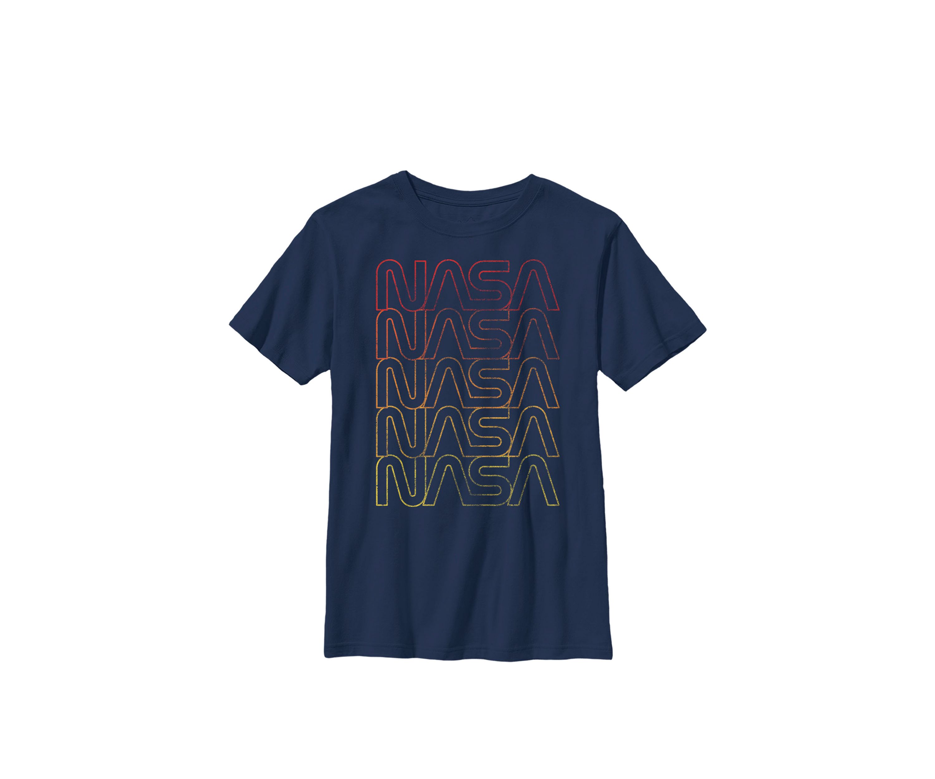 Logo Gradient Fade Red Yellow Crew Graphic T-Shirt