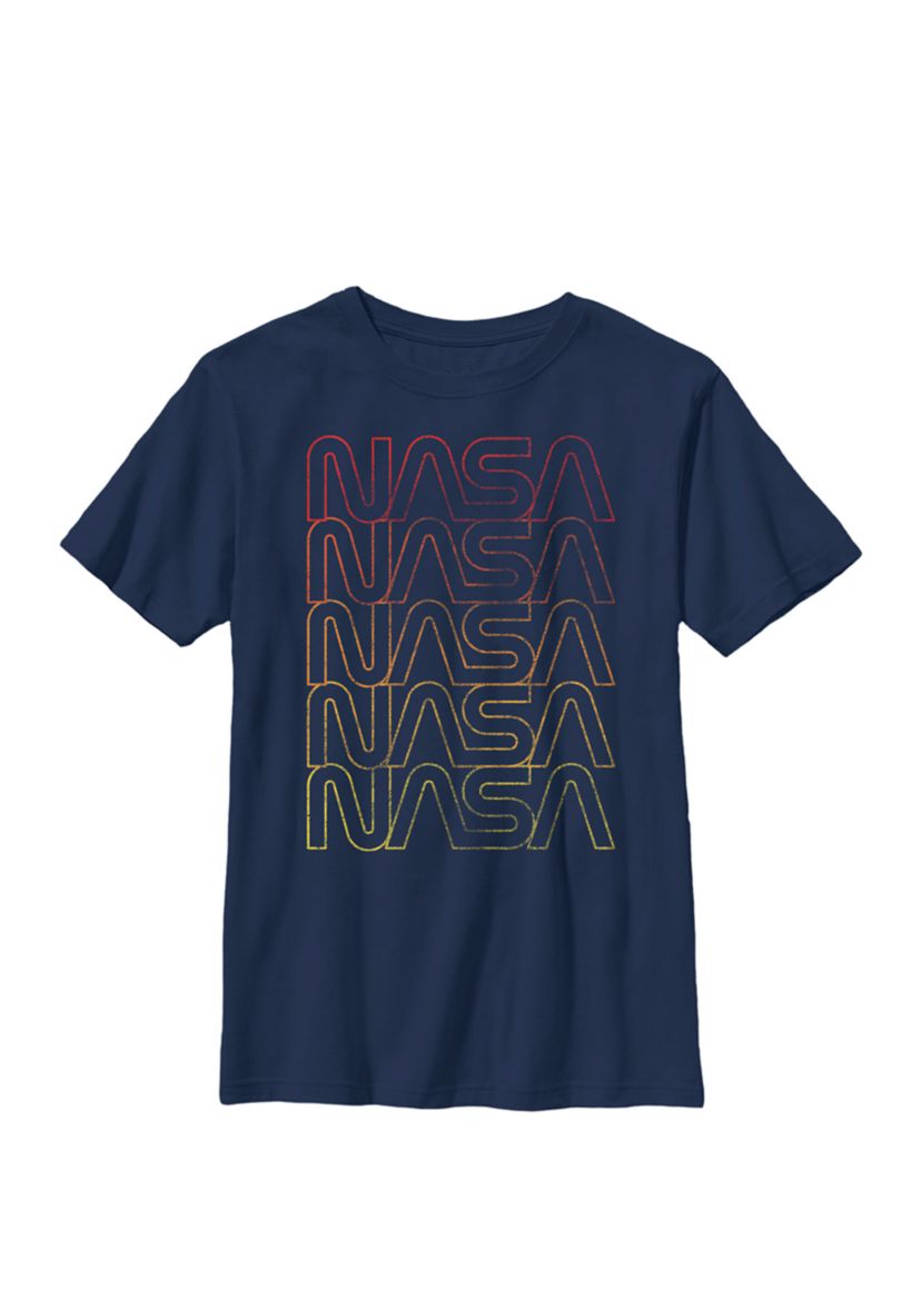 Logo Gradient Fade Red Yellow Crew Graphic T-Shirt