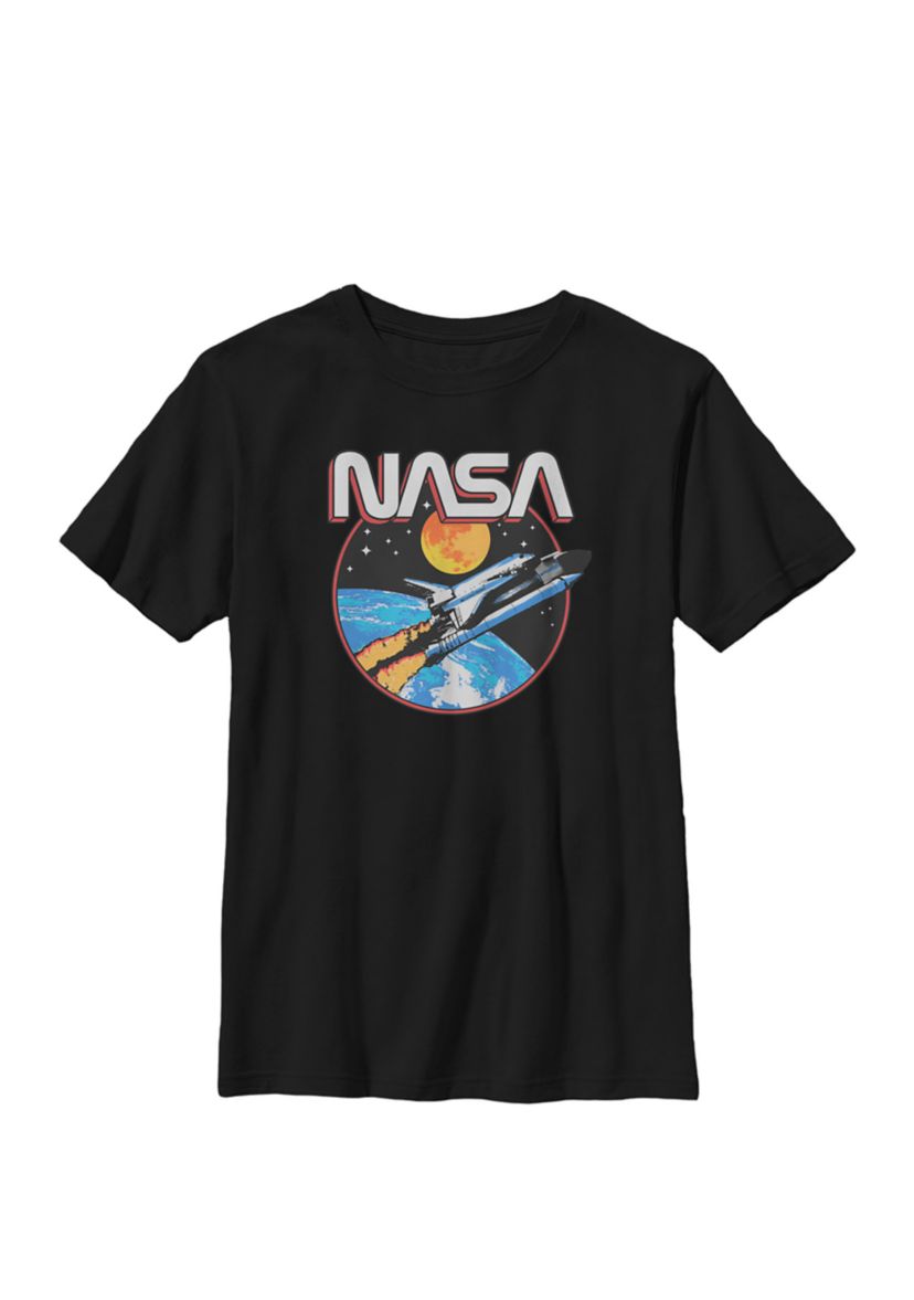 Retro Lift Off Space Crew Graphic T-Shirt
