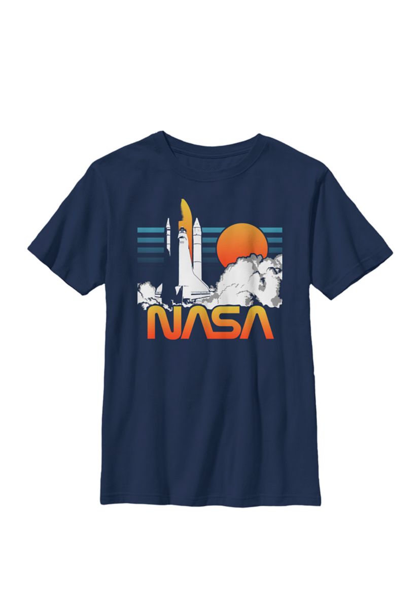 Space Shuttle Sunset Lift-Off Crew Graphic T-Shirt