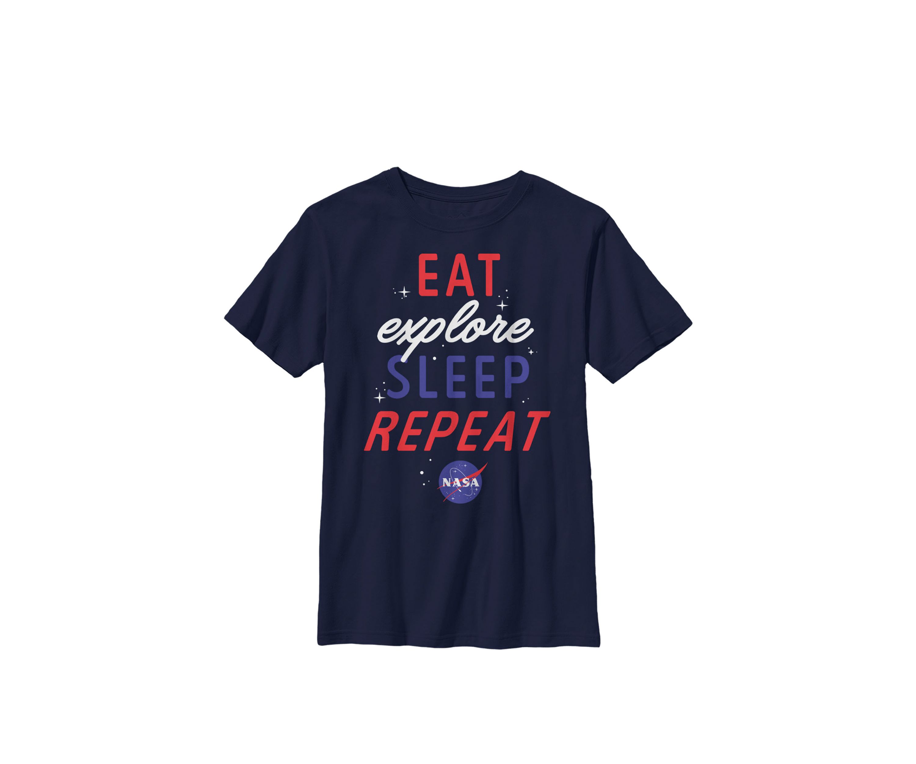 Eat Explore Sleep Repeat Logo Crew Graphic T-Shirt