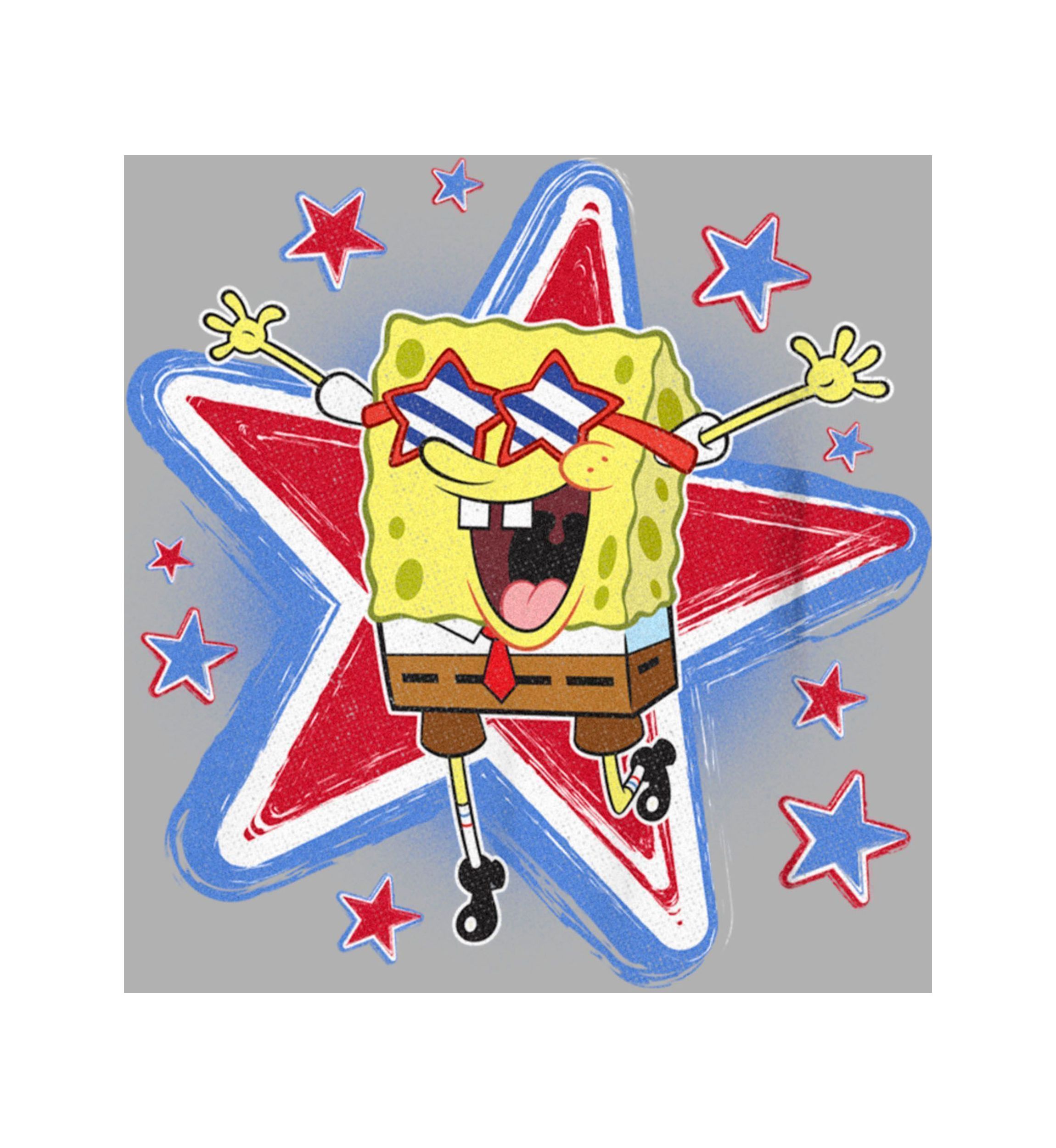 Spongebob Patriotic Graphic T-Shirt