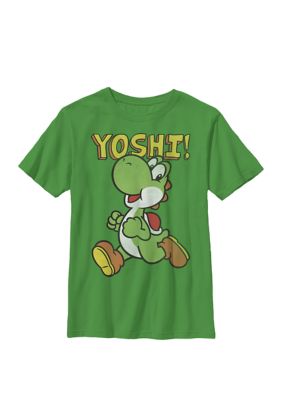 Nintendo Boys Super Mario Yoshi Intro Jump Crew T-Shirt, X-Large