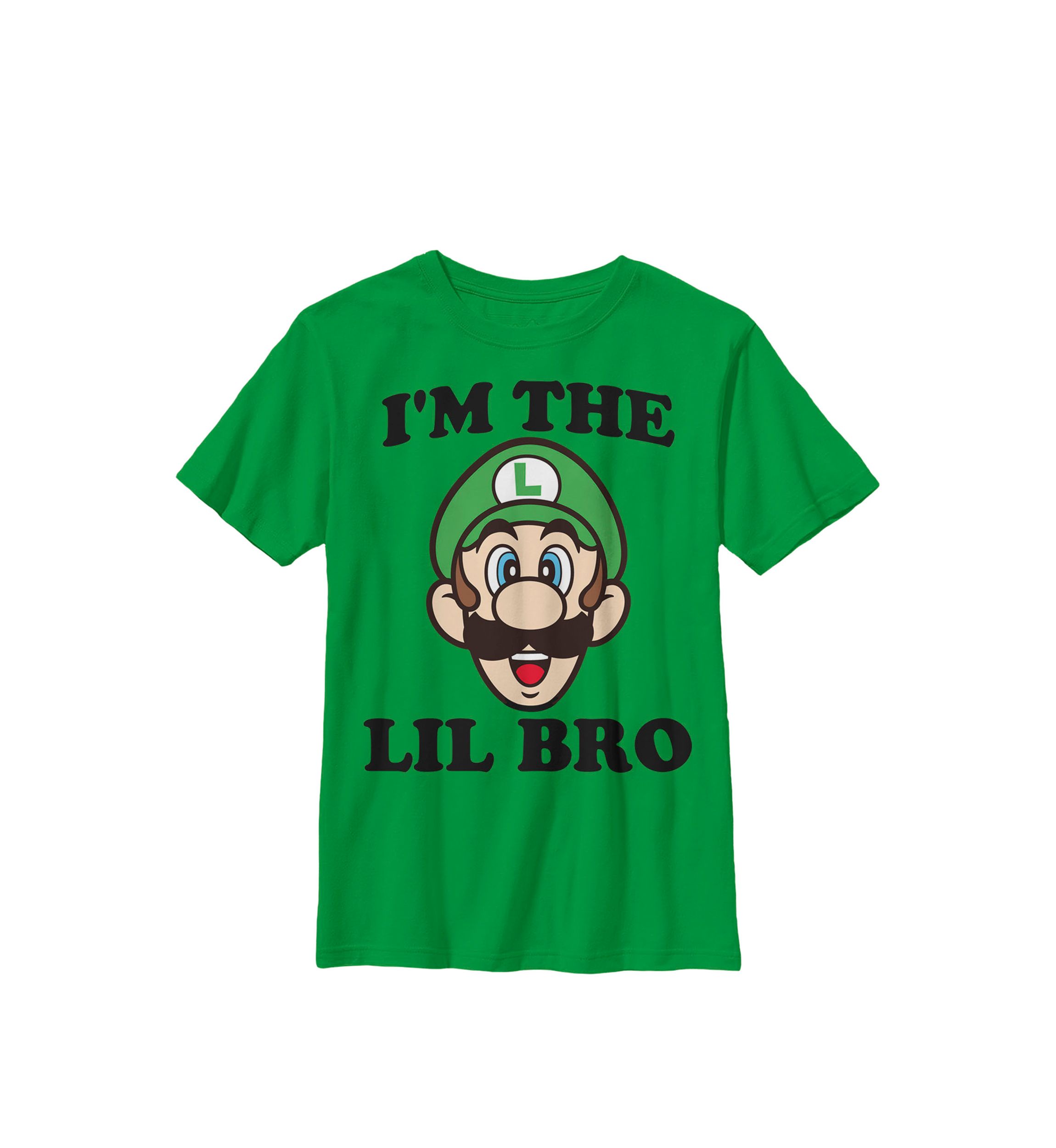 Super Mario Luigi Lil Bro Crew Graphic T-Shirt