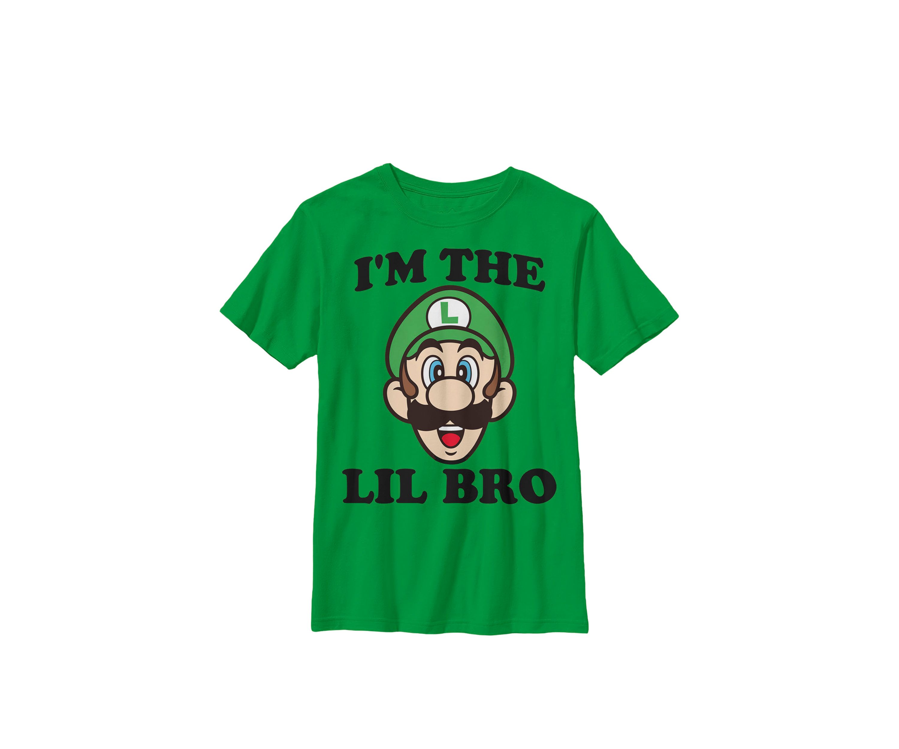 Super Mario Luigi Lil Bro Crew Graphic T-Shirt