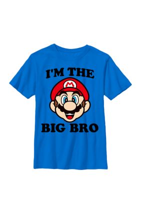 Nintendo Boys Super Mario The Big Bro Face Crew Tee