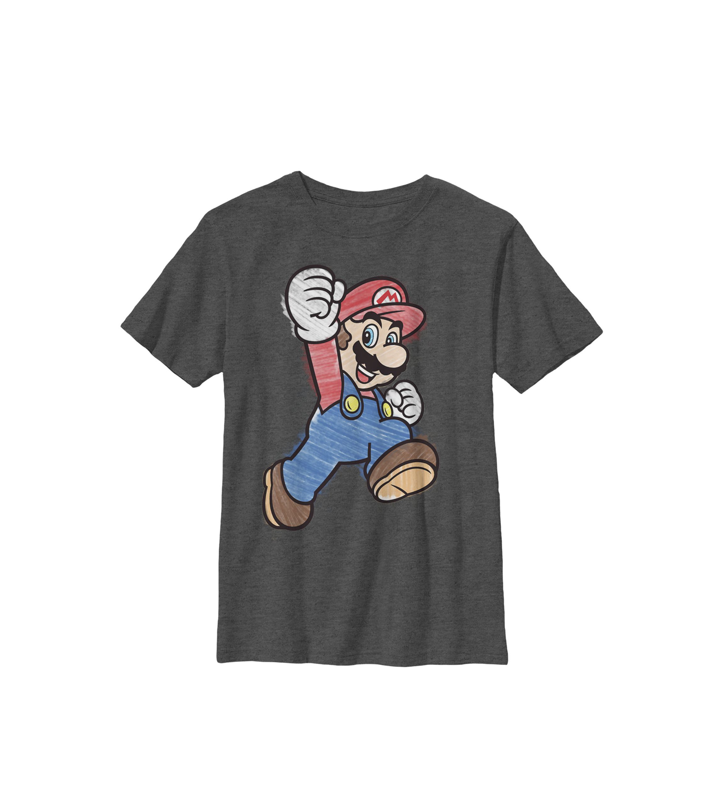 Boys Super Mario Marker Colors Classic Crew T-Shirt 