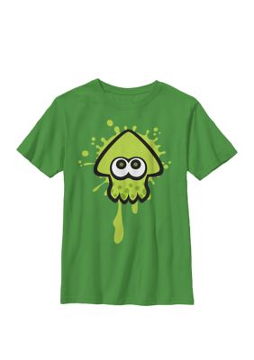 Nintendo Kids Splatoon Green Inkling Squid Splat Crew Graphic T-Shirt