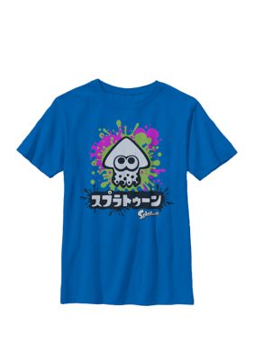 Nintendo Kids Splatoon Inkling Text Splatter Crew T-Shirt, Small