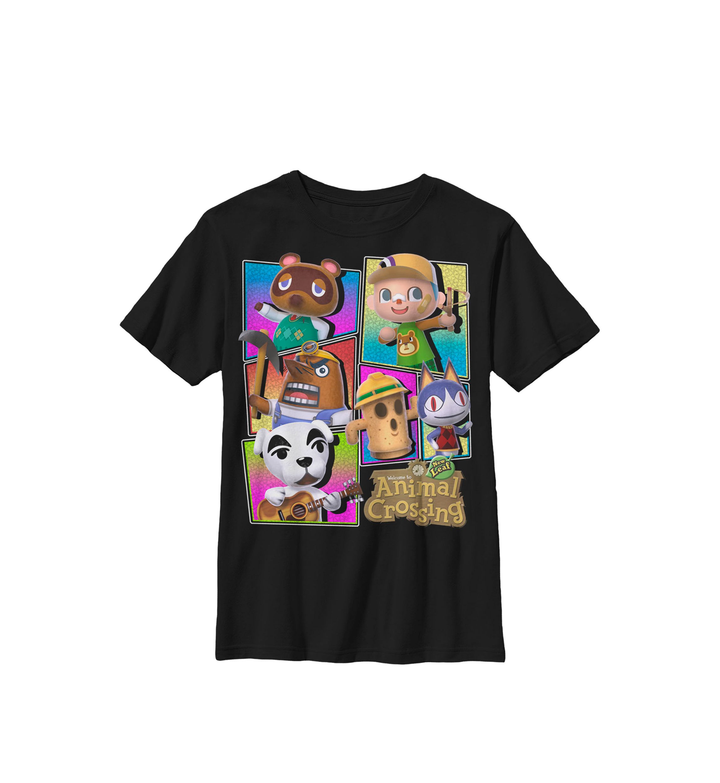 Animal Crossing Colorful Panels Villagers Crew T-Shirt