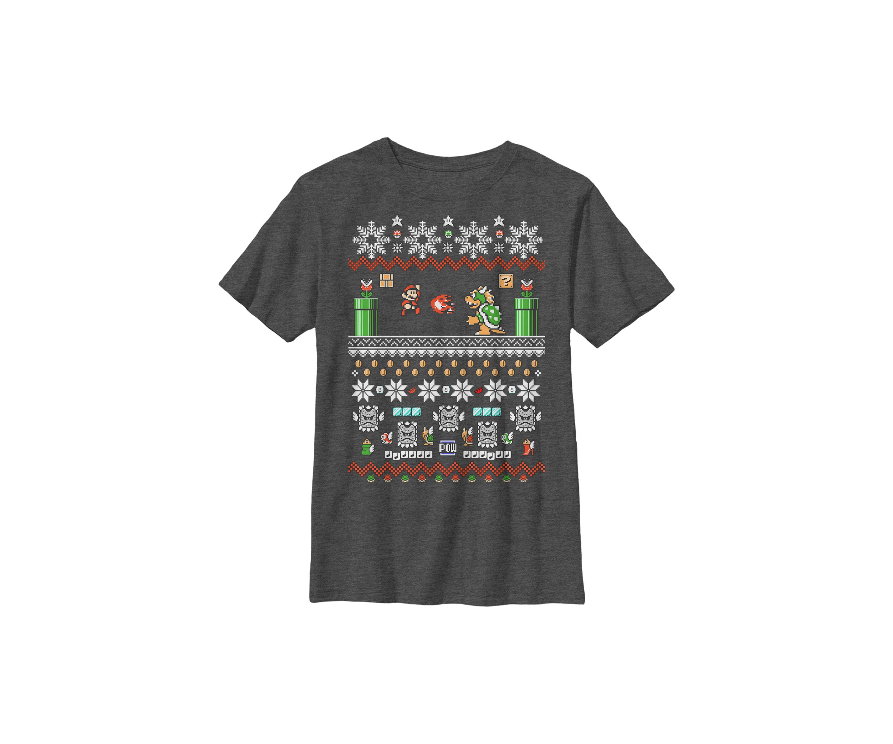 Boys 4-7 Bit Xmas Stack Graphic Top