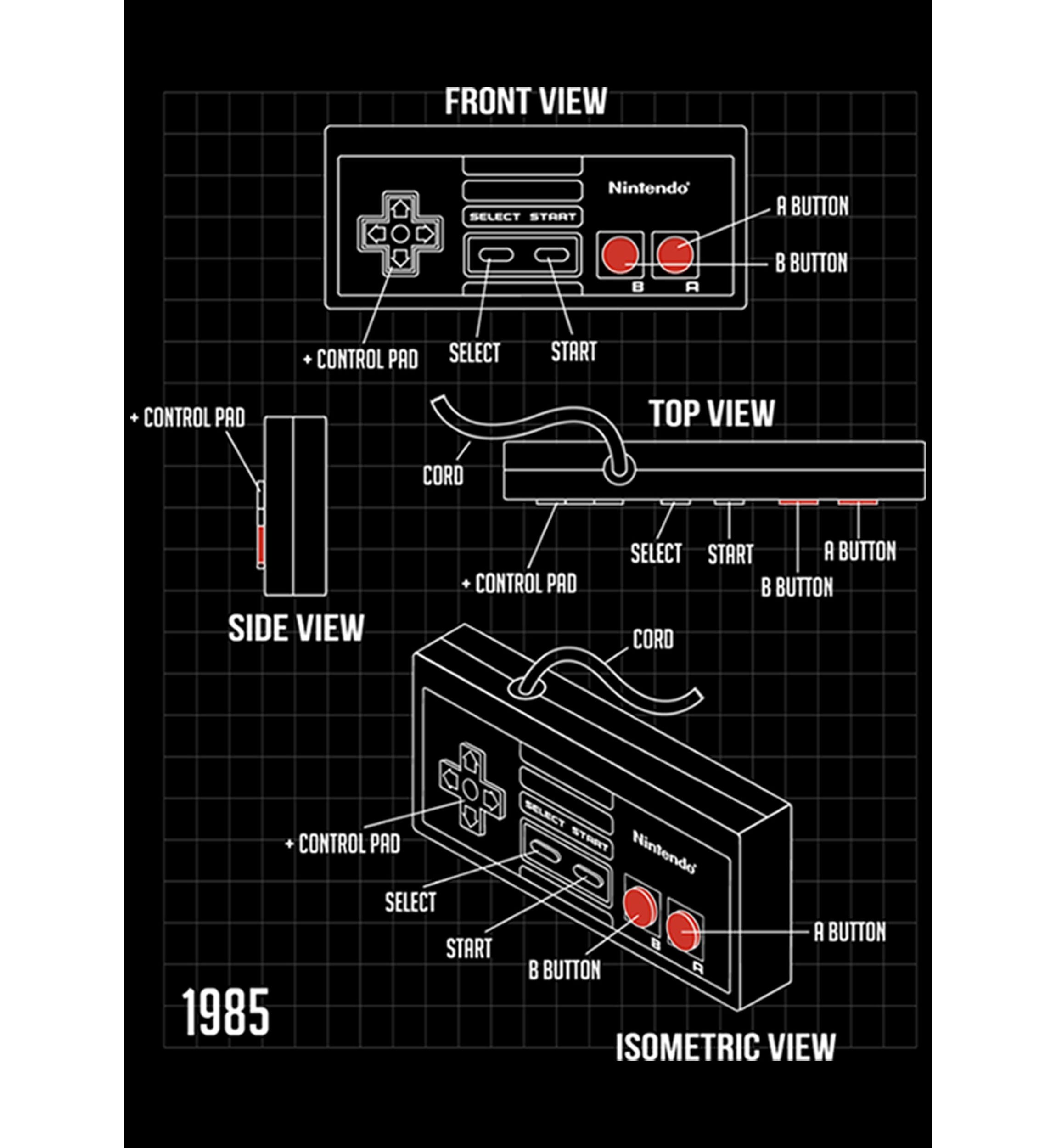 Boys 4-7 NES Schematic Graphic T-Shirt