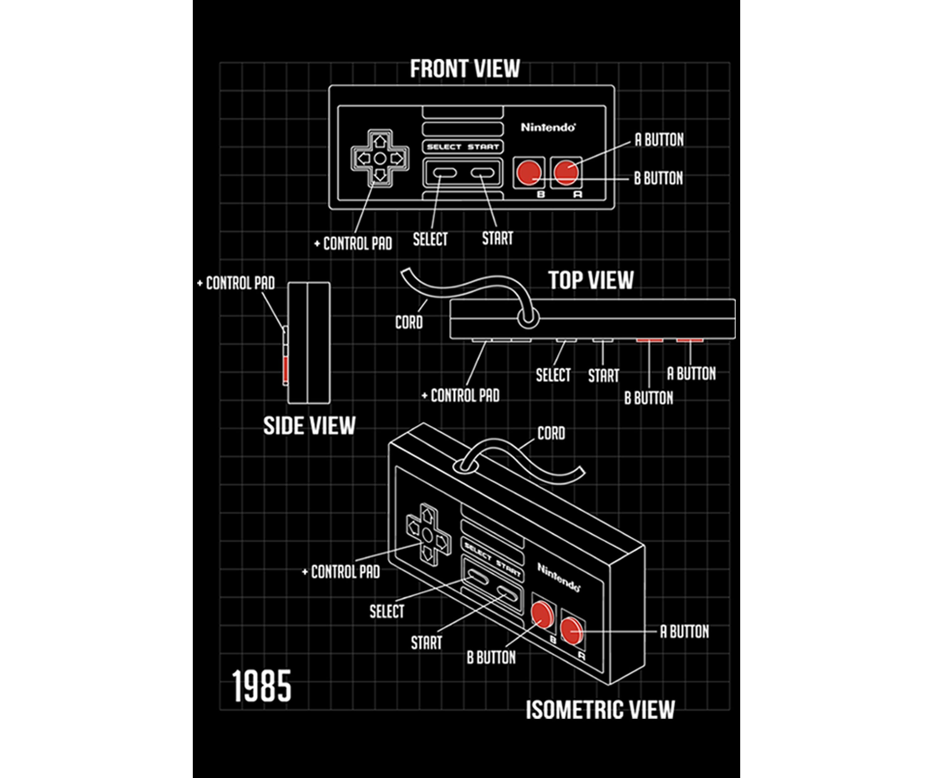Boys 4-7 NES Schematic Graphic T-Shirt