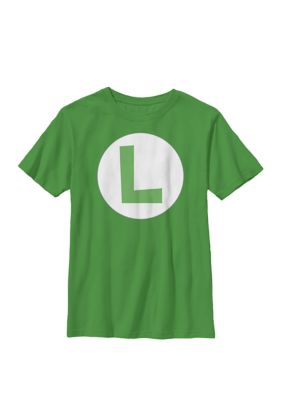 Nintendo Kids Super Mario Luigi Icon Costume Crew T-Shirt, X-Large