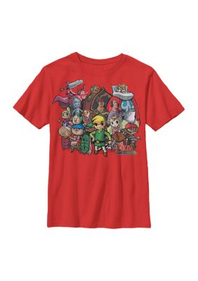 Nintendo Boys 4-7 Zelda Crew Graphic T-Shirt, Red, Small