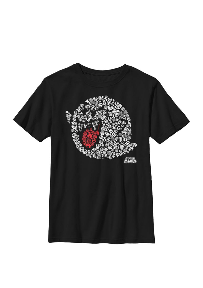 Boys Super Mario Iconic Boo Portrait Crew T-Shirt