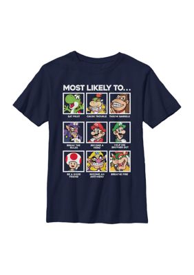 Nintendo Boys 4-7 Likelyhood Graphic T-Shirt, Navy Blue, XSmall